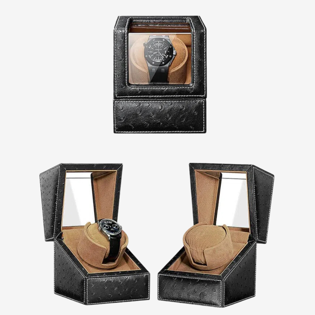 Watch Winder – Black Ostrich - Watch Winder