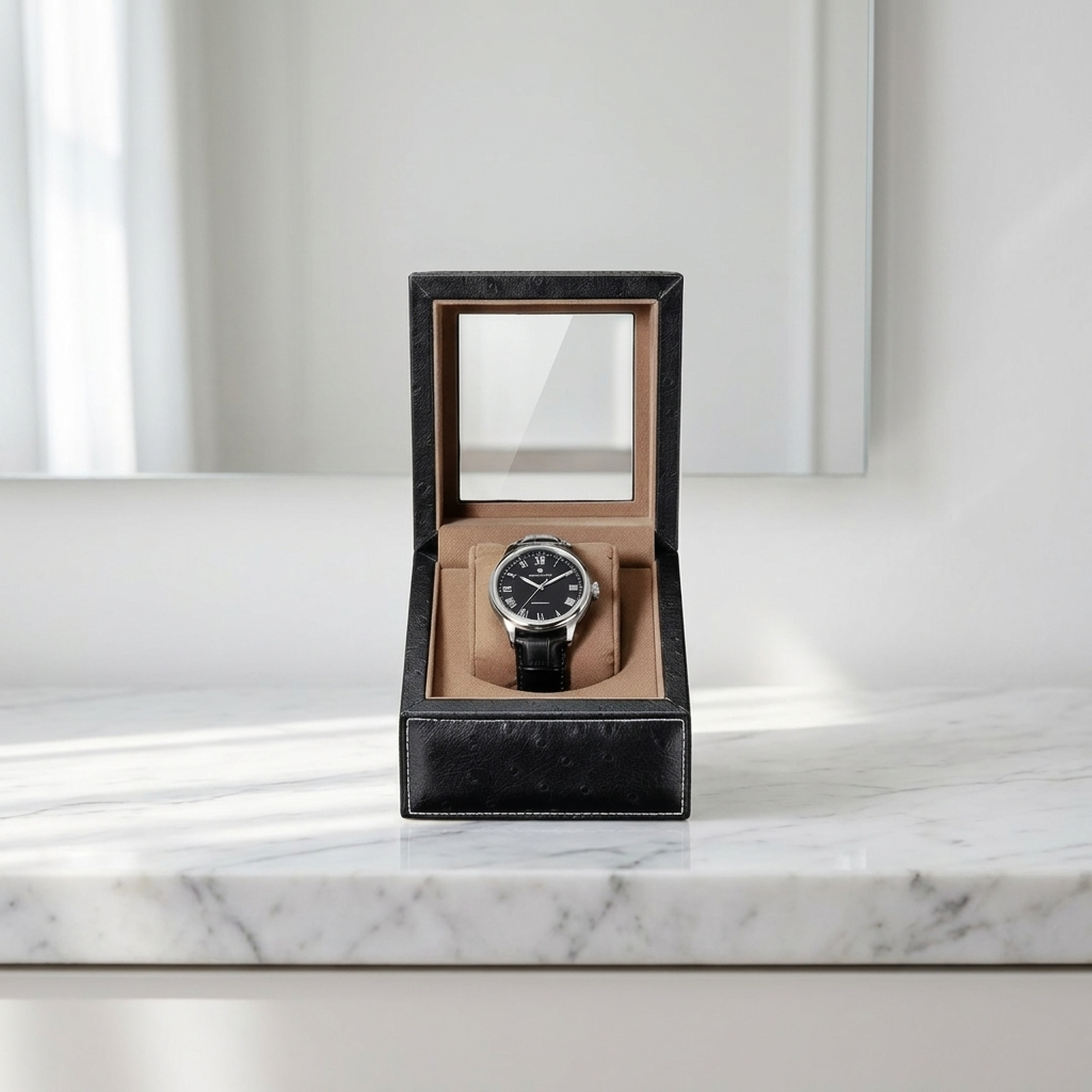 Watch Winder – Black Ostrich - Watch Winder