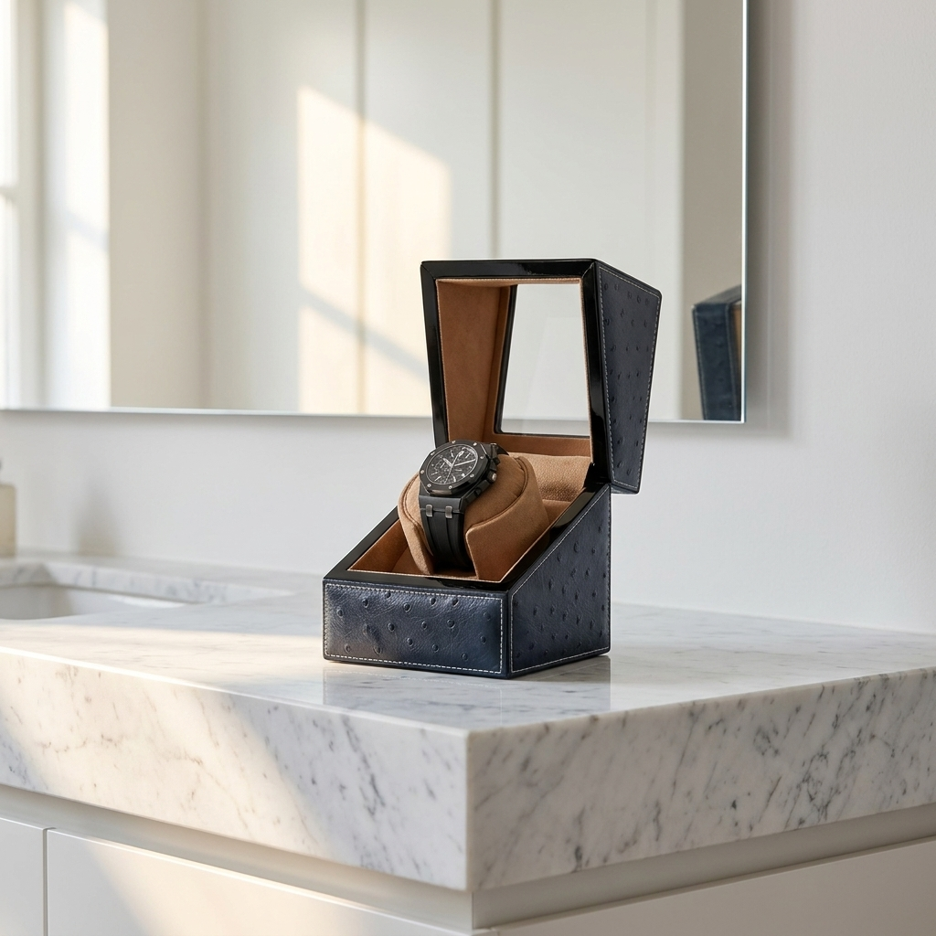 Watch Winder – Blue Ostrich - Watch Winder