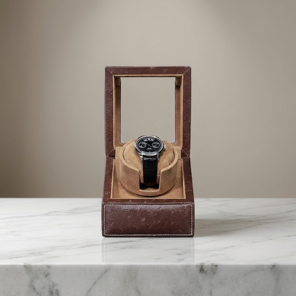 Watch Winder – Brown Ostrich - Watch Winder