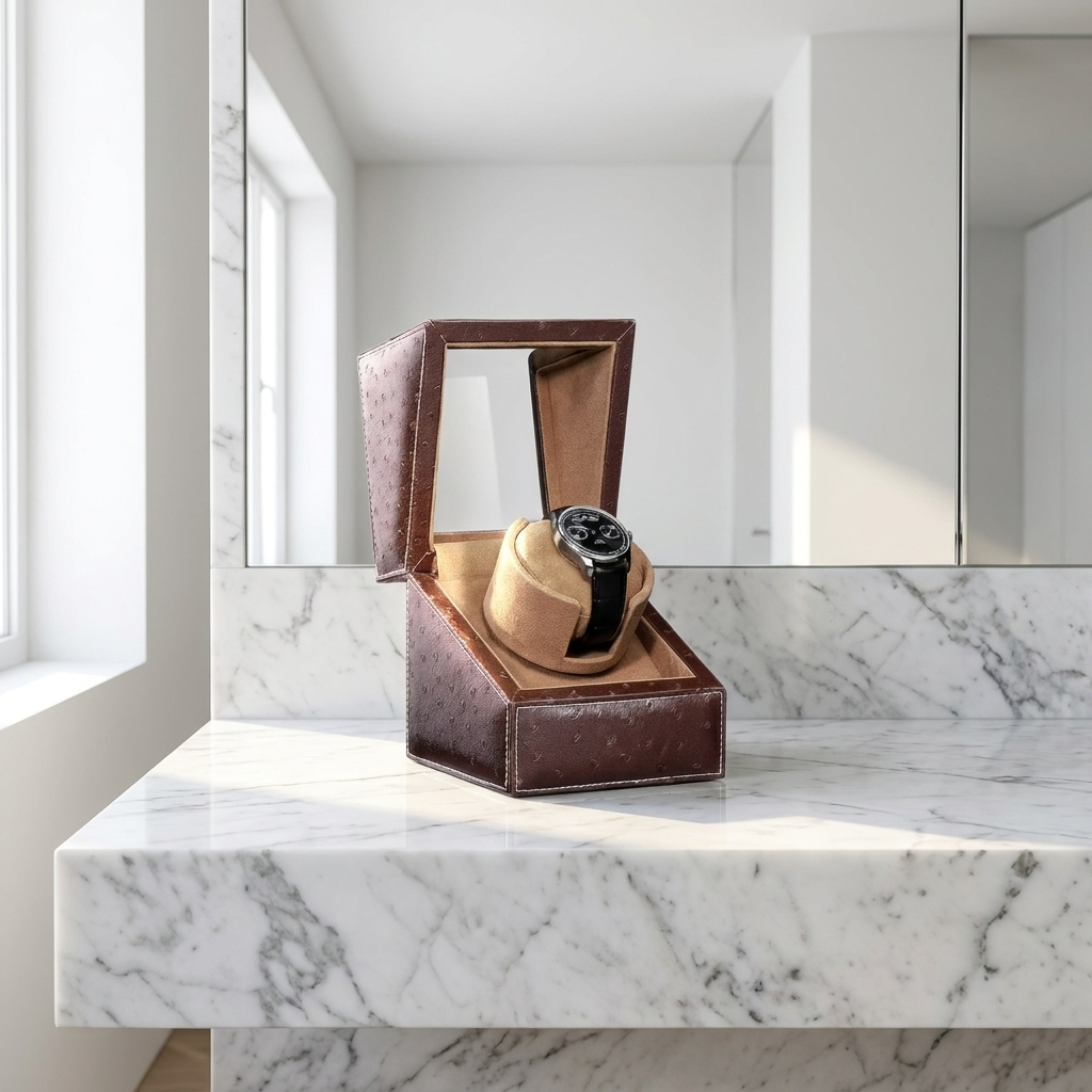 Watch Winder – Brown Ostrich - Watch Winder