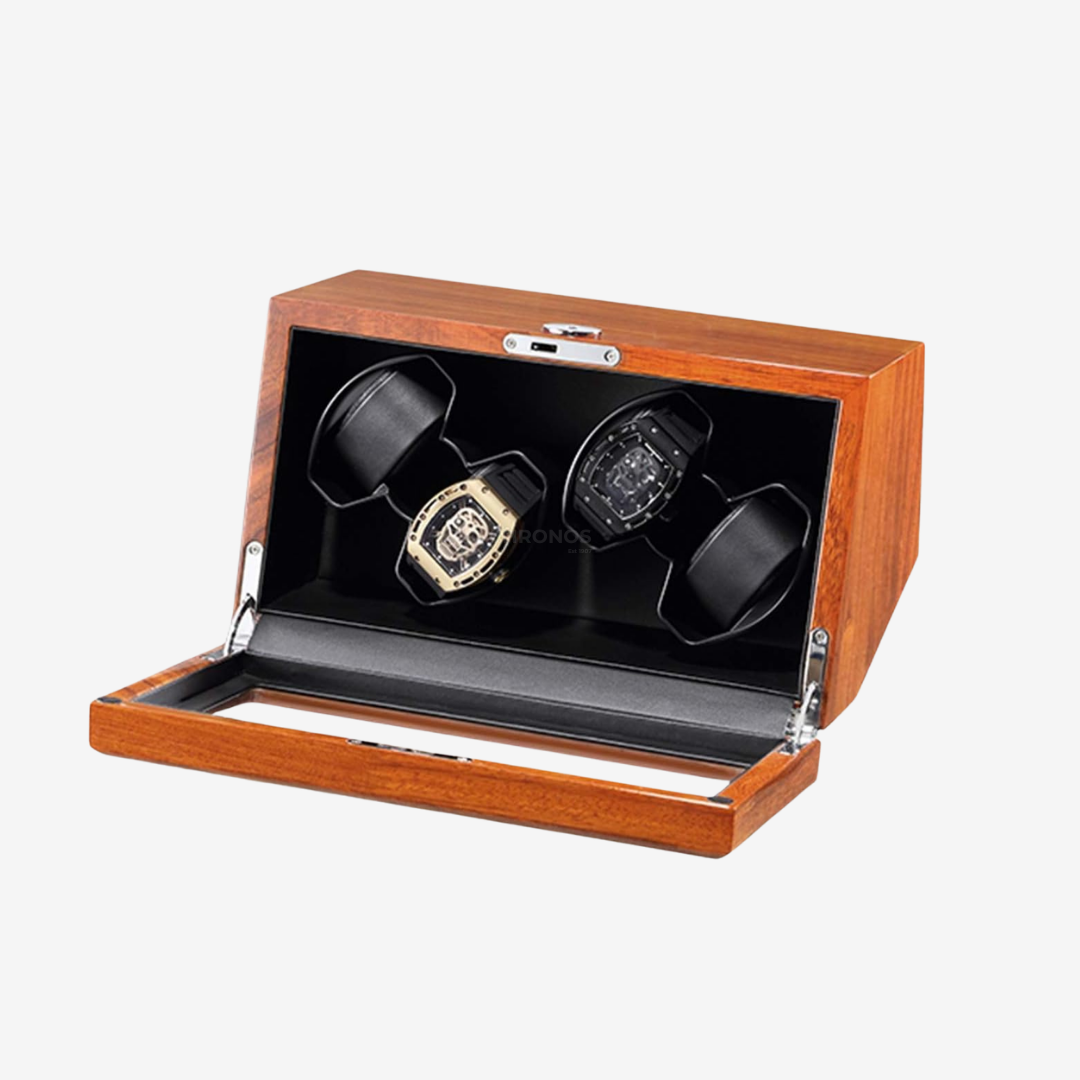 Watch Winder – Brown Walnut 4 Slots - Watch Winder
