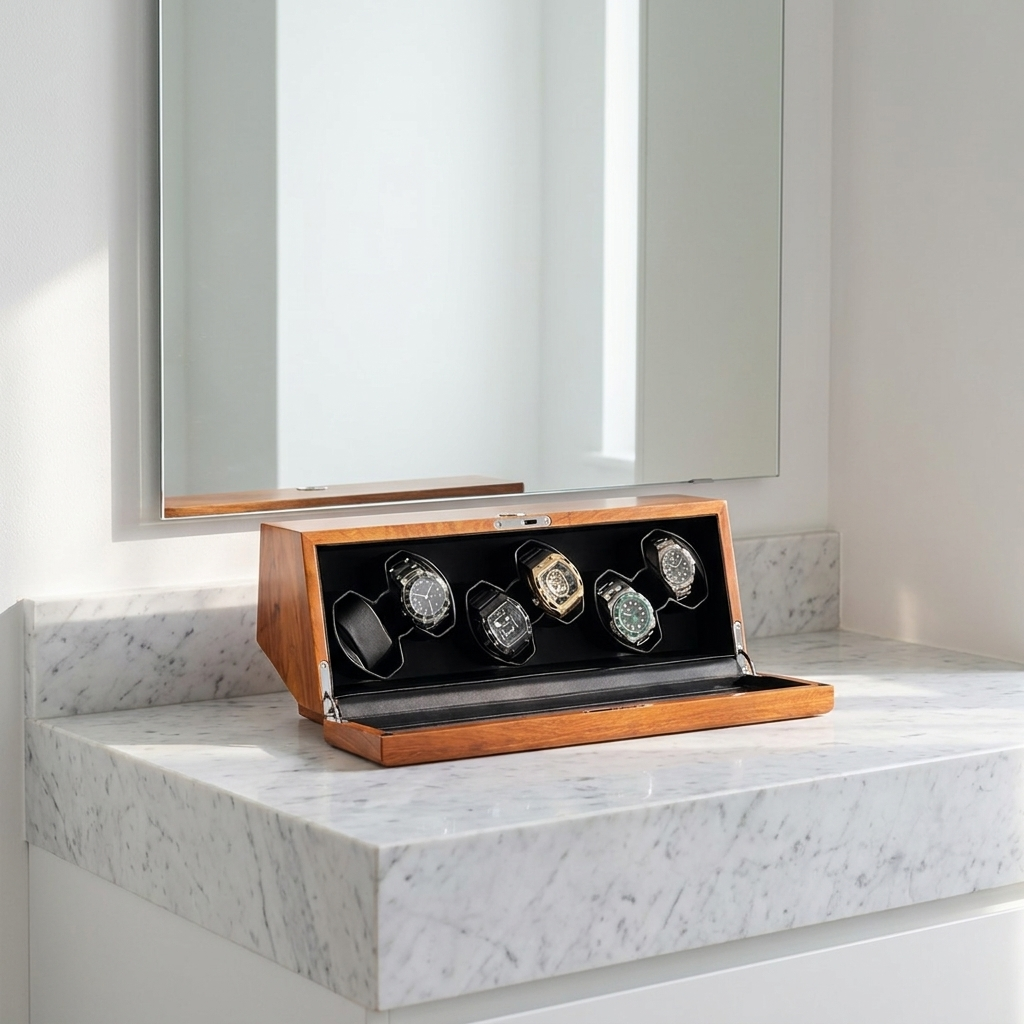 Watch Winder – Brown Walnut 6 Slots - Watch Winder