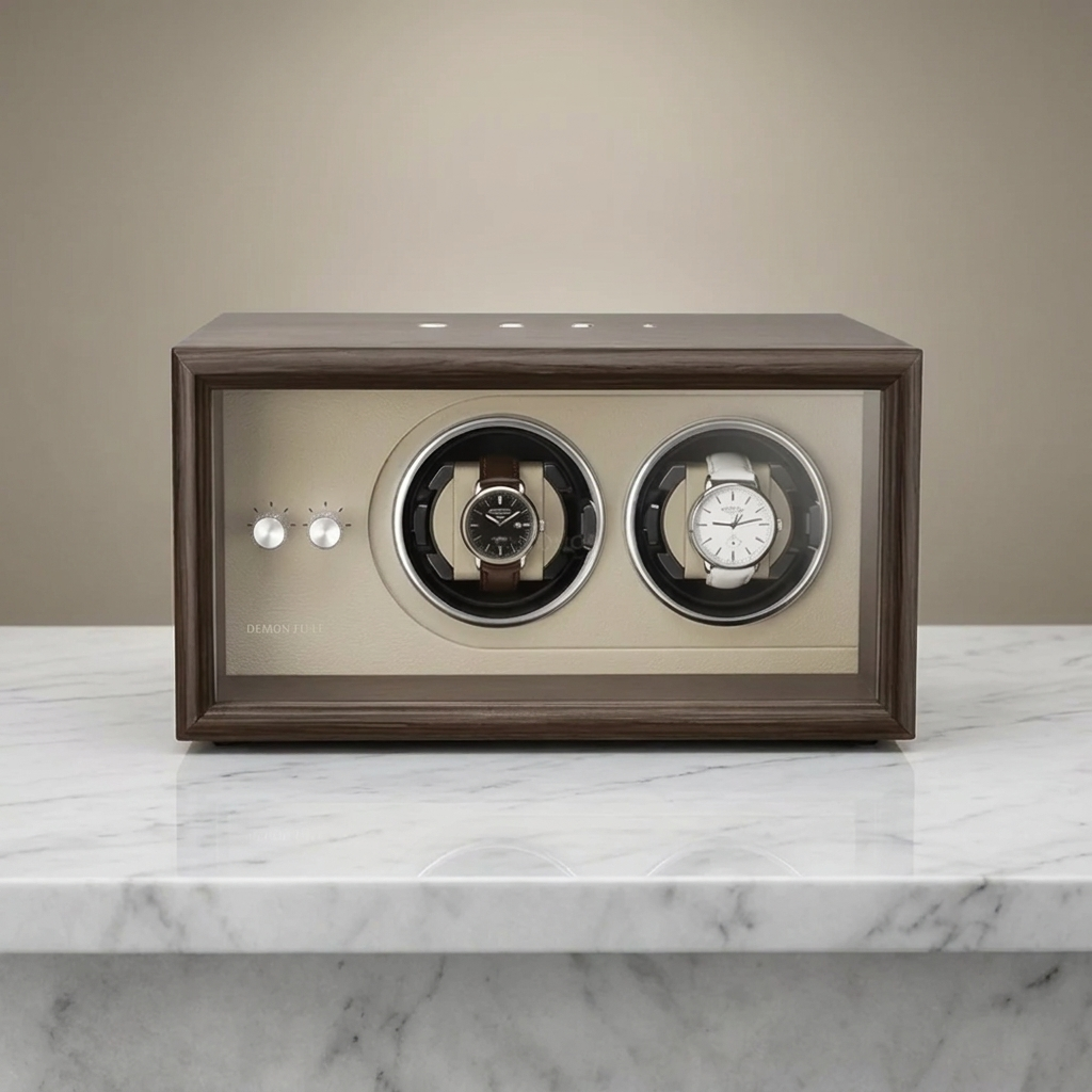 Watch Winder – Brown Wood 2 Slots - Watch Winder