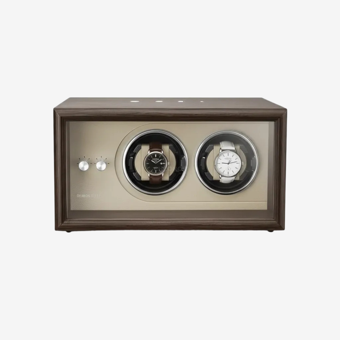 Watch Winder – Brown Wood 2 Slots - Watch Winder