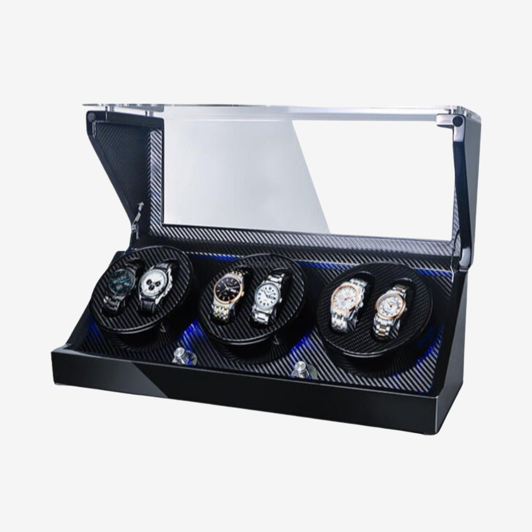 Watch Winder - Carbon Interior 6 Slots - Watch Winder