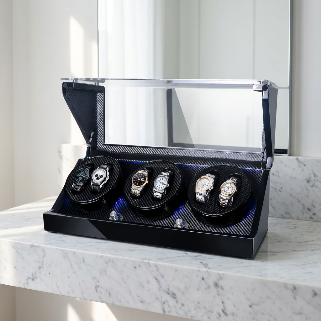 Watch Winder – Carbon Interior 6 Slots - Watch Winder