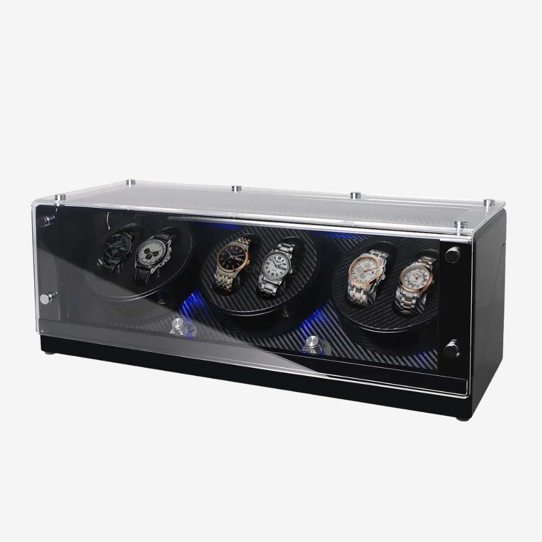 Watch Winder - Carbon Interior 6 Slots - Watch Winder