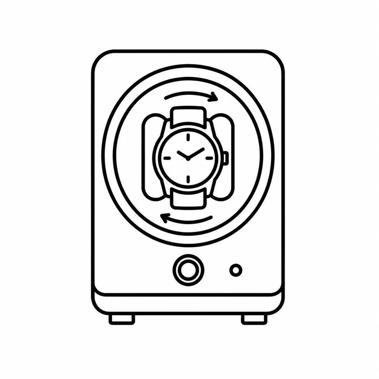 Watch winder with circular motion indicator and control buttons