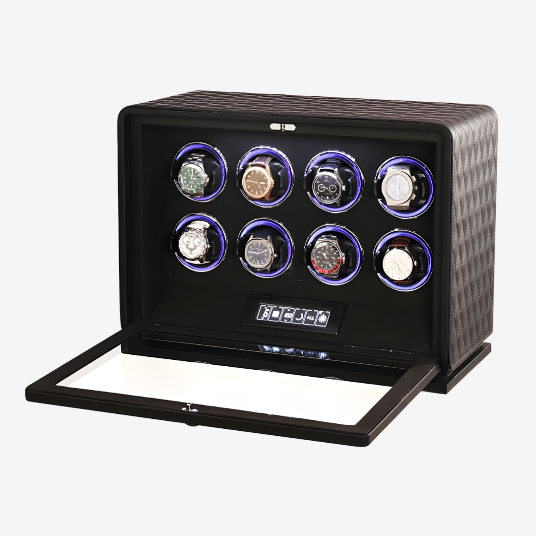 Watch Winder – Courtside 8 Slots - Black - Watch Winder