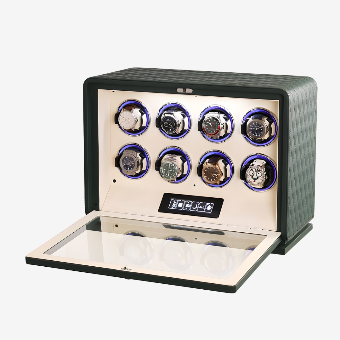 Watch Winder – Courtside 8 Slots - Olive Green - Watch Winder