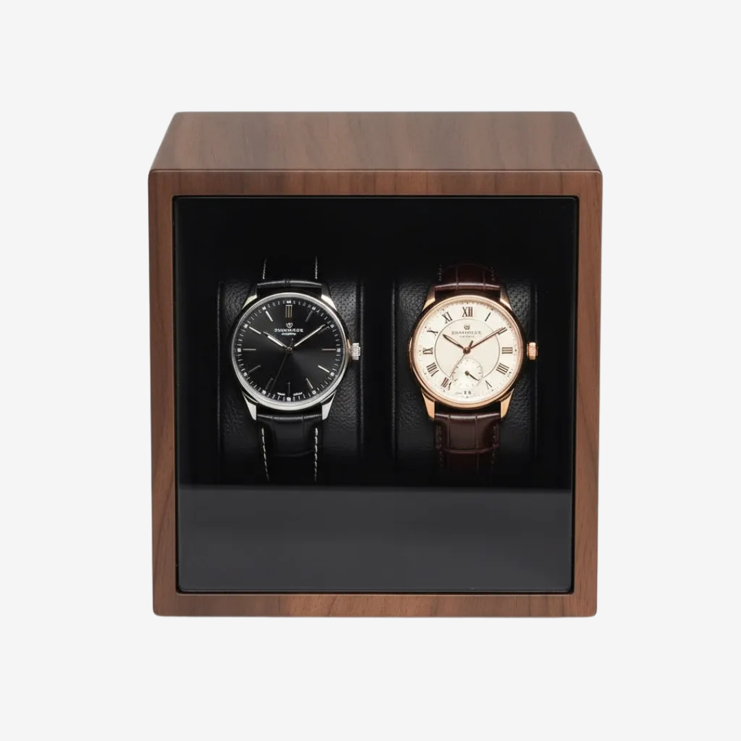 Watch Winder – Dual Oak Cube - Watch Winder