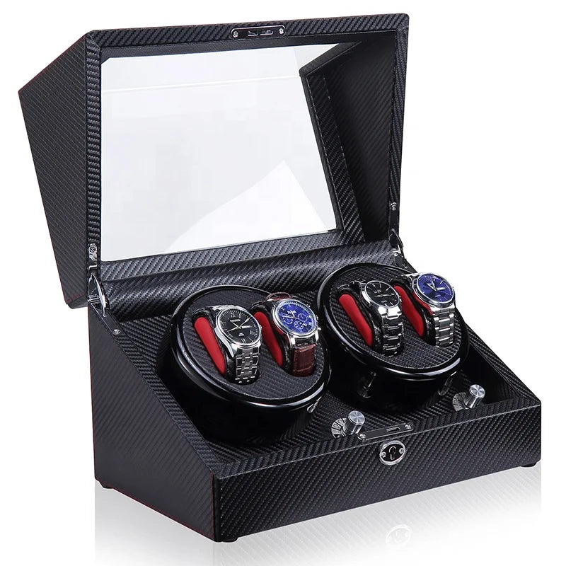 Watch Winder - Luxury Piano 4 Slots - Carbon - Watch Winder