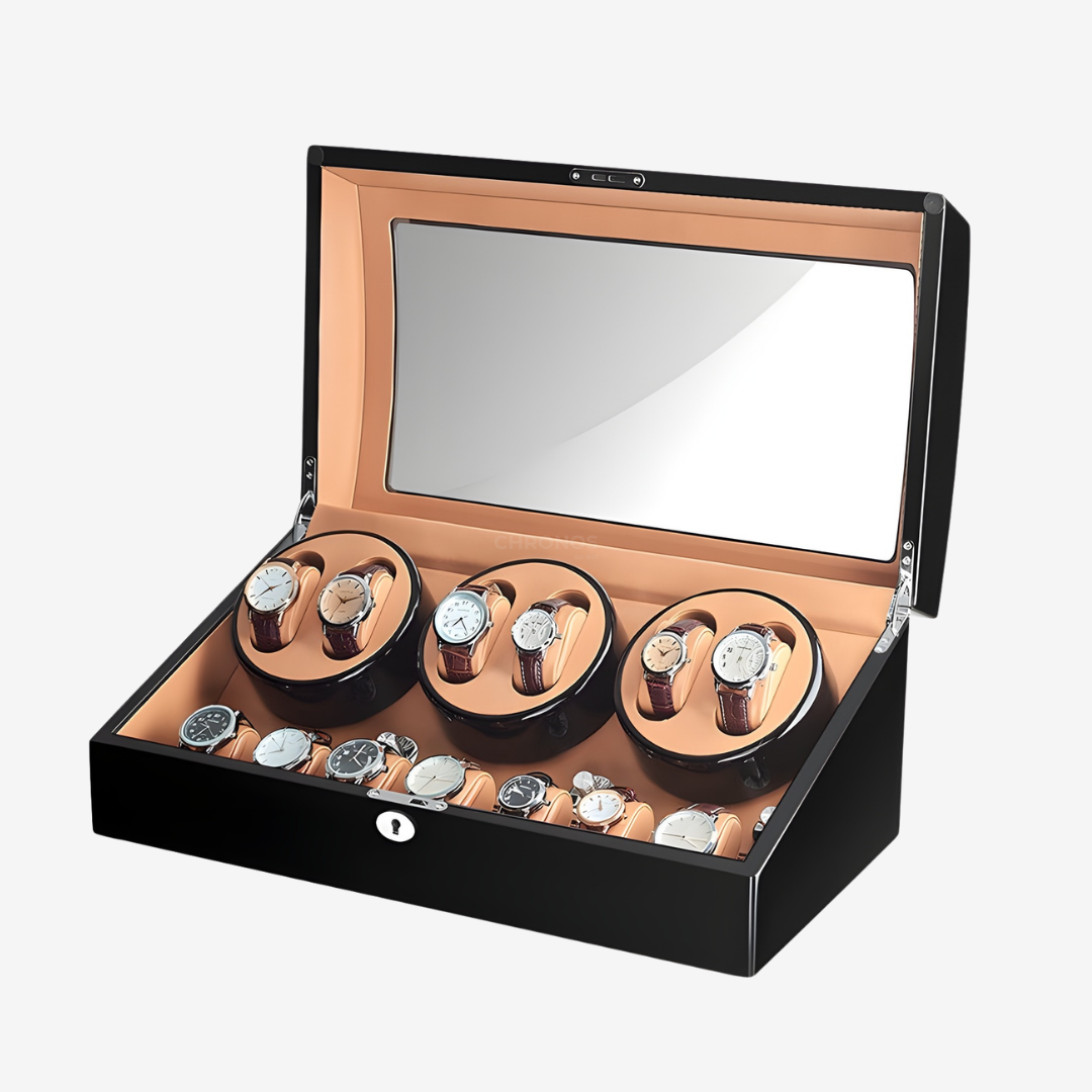 Watch Winder – Luxury Piano 6 Slots Black - Watch Winder