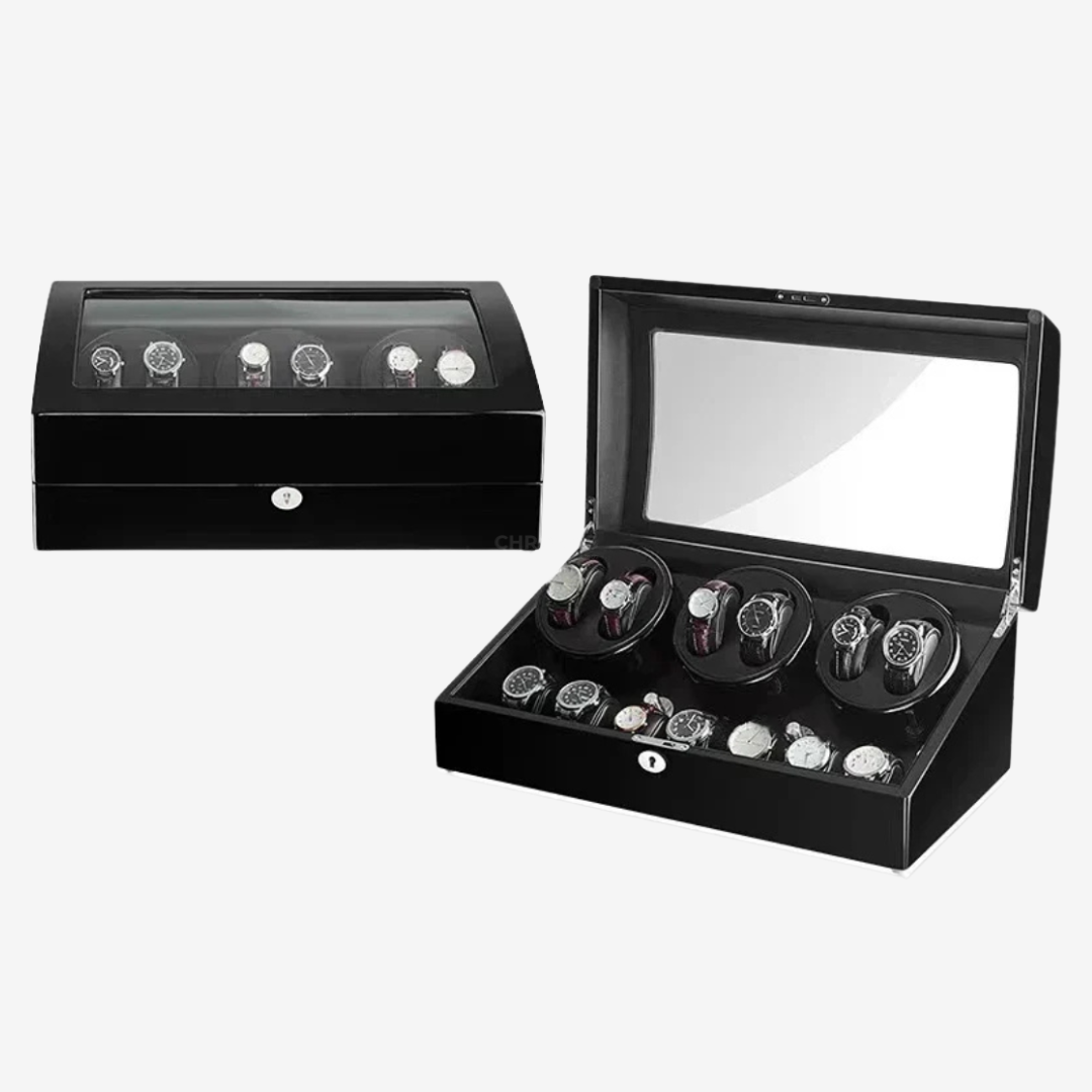 Watch Winder - Luxury Piano 6 Slots Black