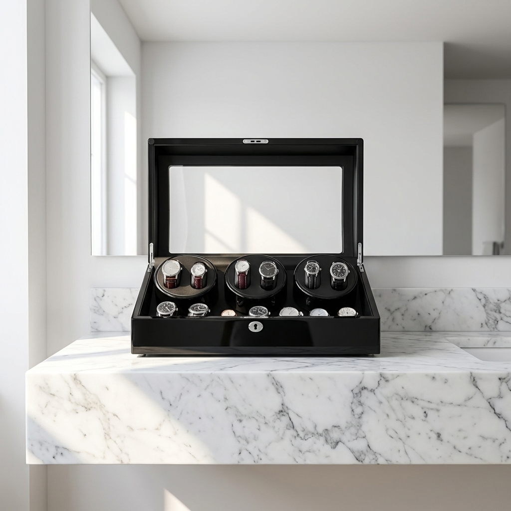 Watch Winder – Luxury Piano 6 Slots Black - Watch Winder