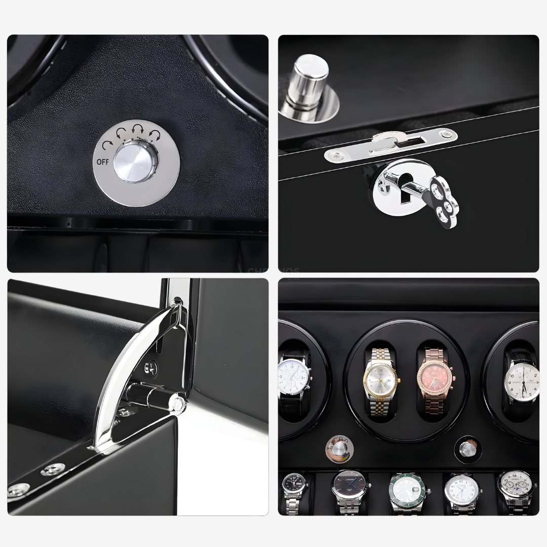 Watch Winder – Luxury Piano 6 Slots Black - Watch Winder