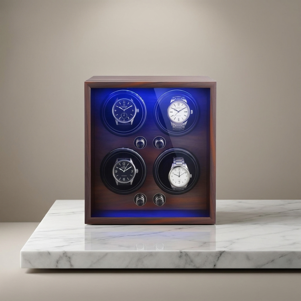 Watch Winder – Pinewood 4 Slots - Watch Winder