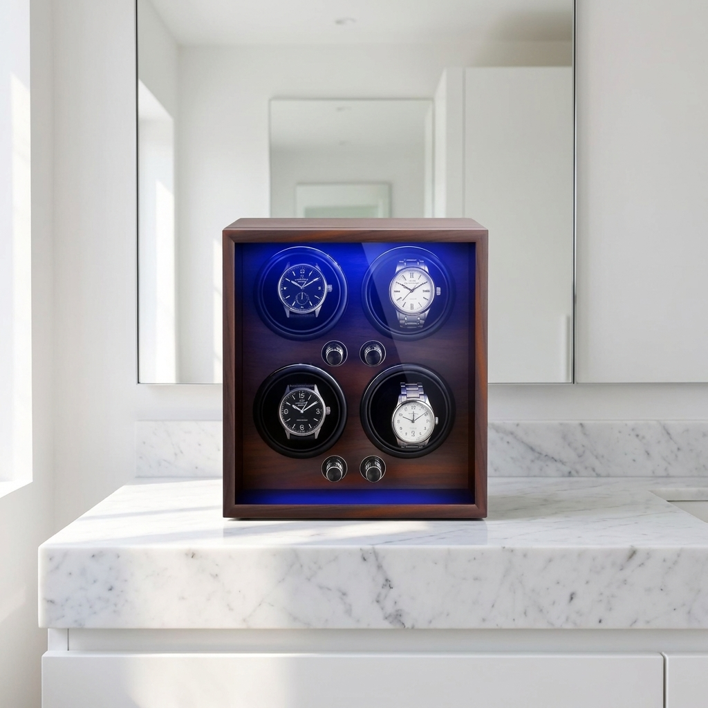 Watch Winder – Pinewood 4 Slots - Watch Winder