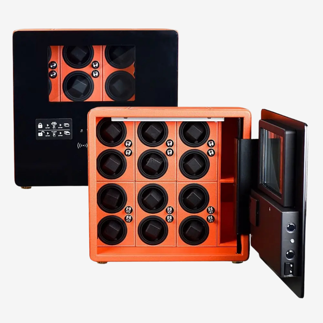Watch Winder Safe – Bastion Fortress 12 - Orange - Watch Winder