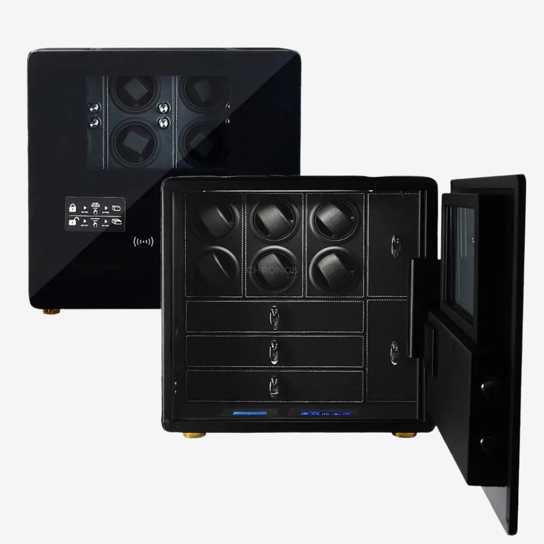Watch Winder Safe – Bastion Fortress 6 - Black - Watch Winder