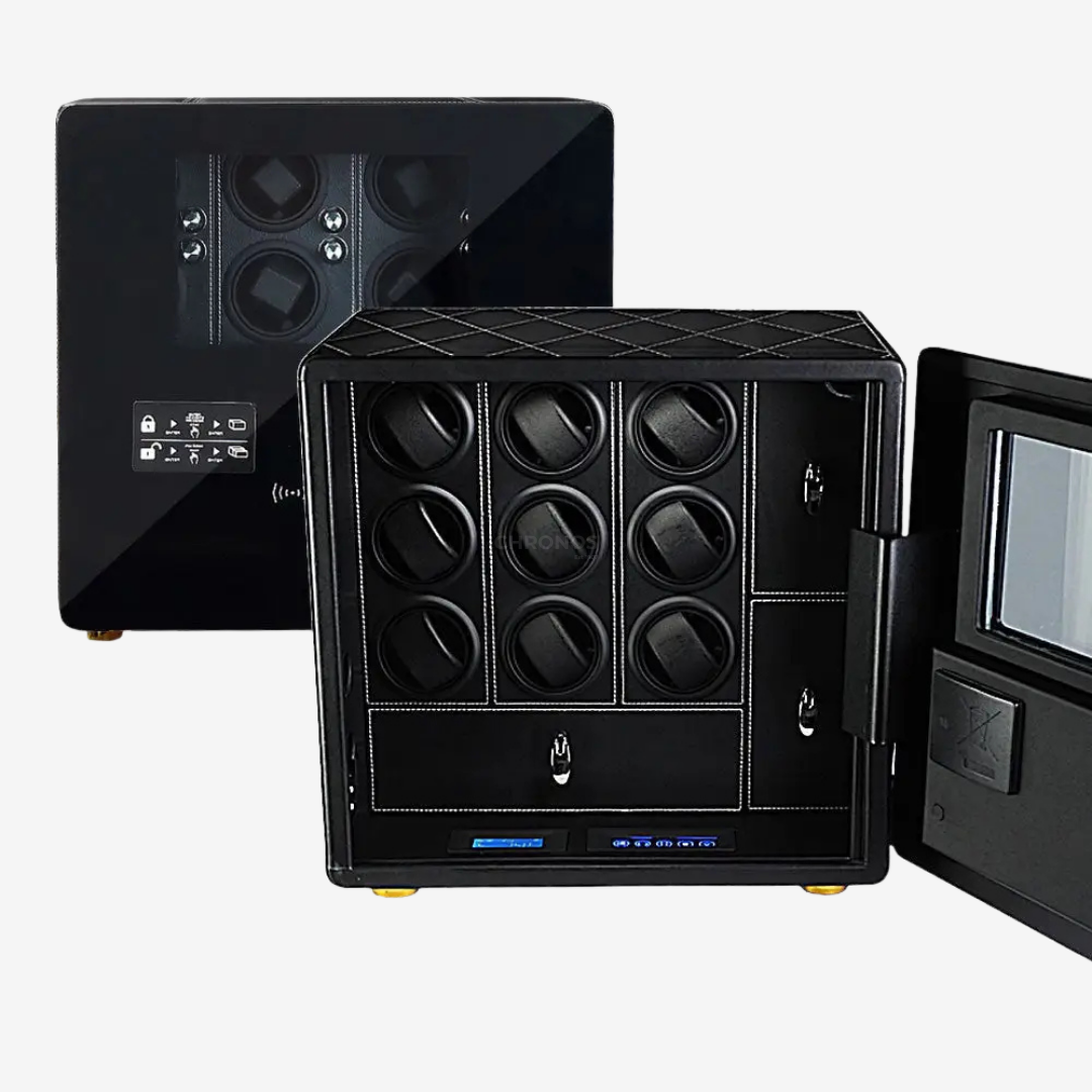 Watch Winder Safe – Bastion Fortress 9 - Black - Watch Winder