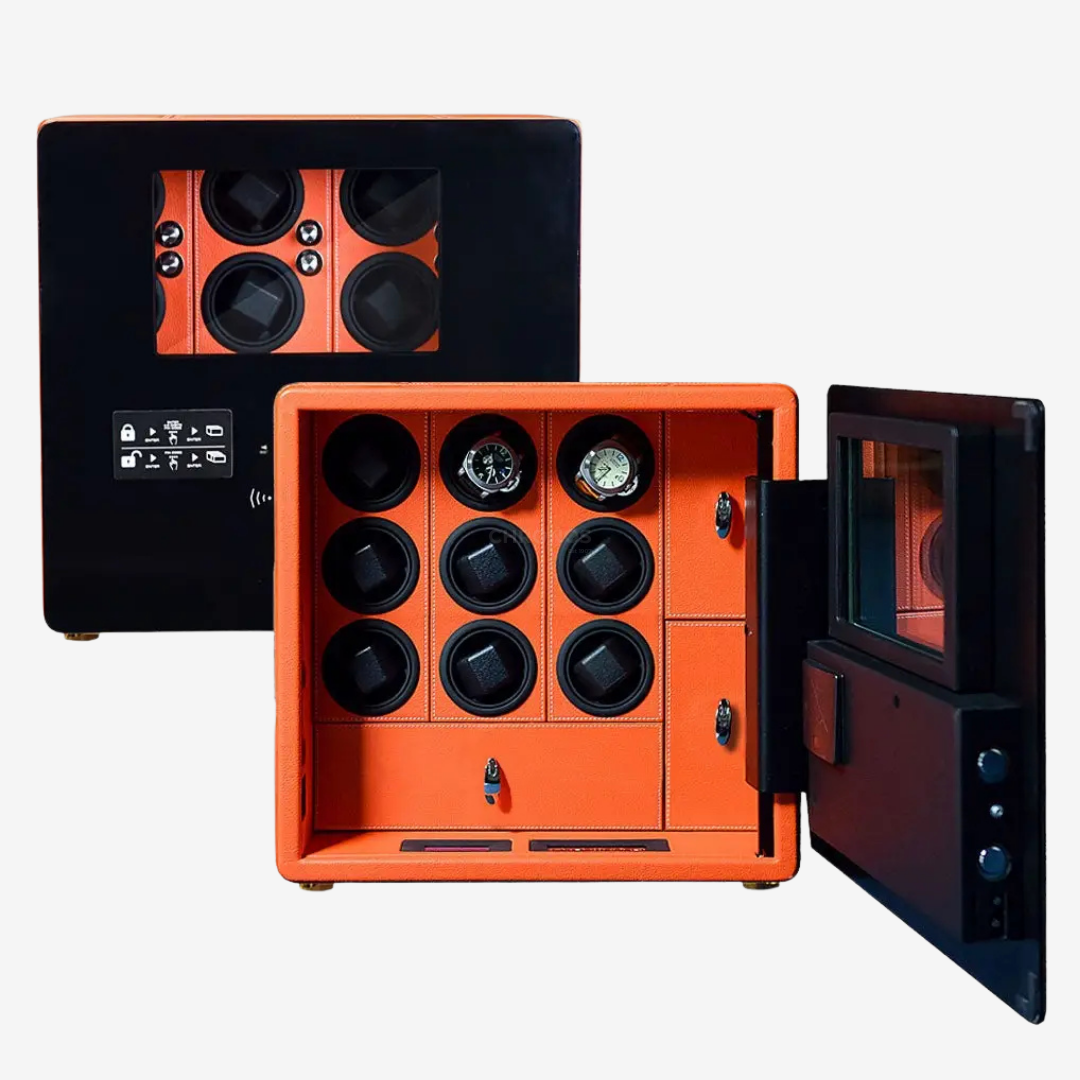 Watch Winder Safe – Bastion Fortress 9 - Orange - Watch Winder