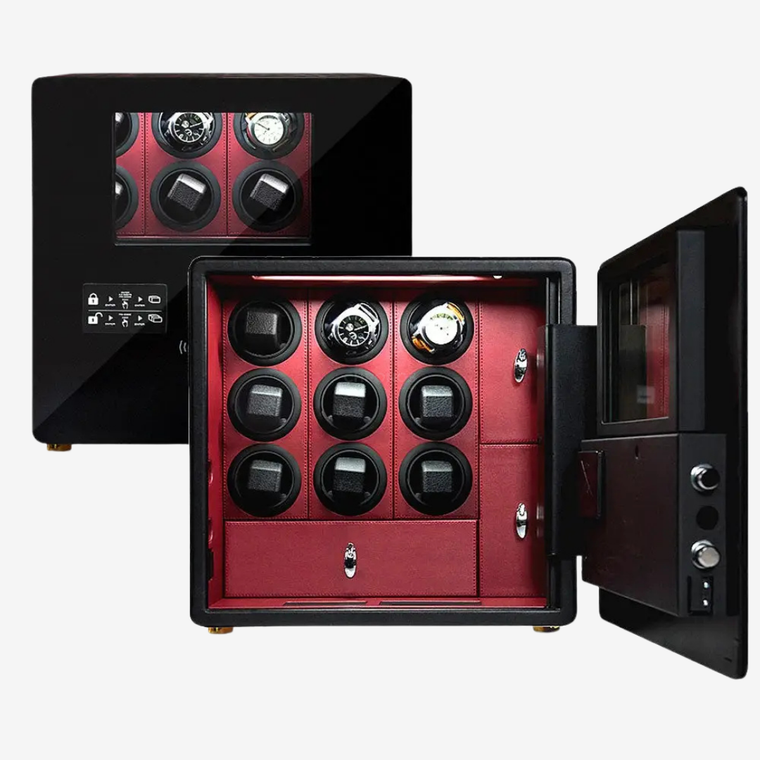 Watch Winder Safe – Bastion Fortress 9 - Red - Watch Winder