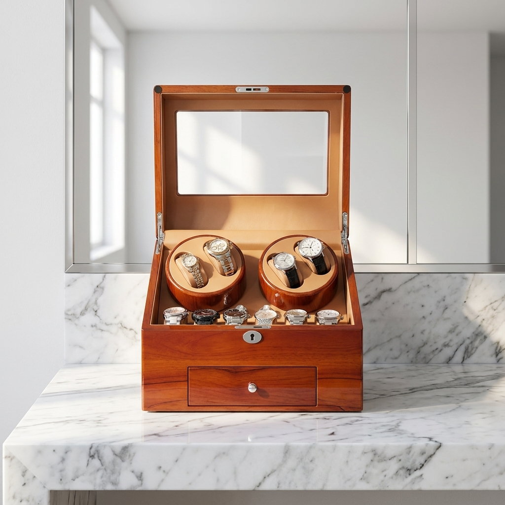 Watch Winder - Walden 4 Rotating + 9 Slots - Watch Winder