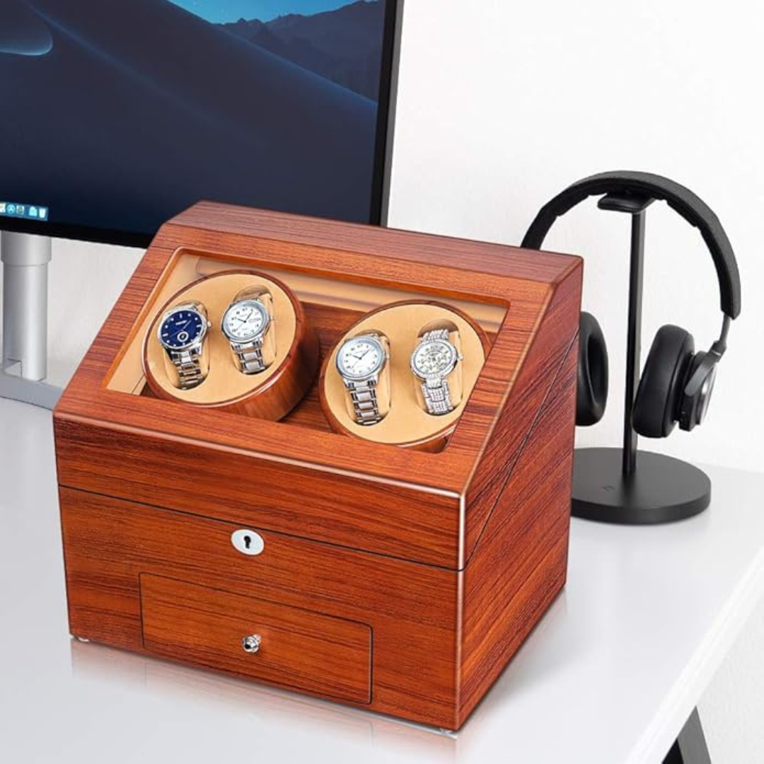 Watch Winder - Walden 4 Rotating + 9 Slots - Watch Winder