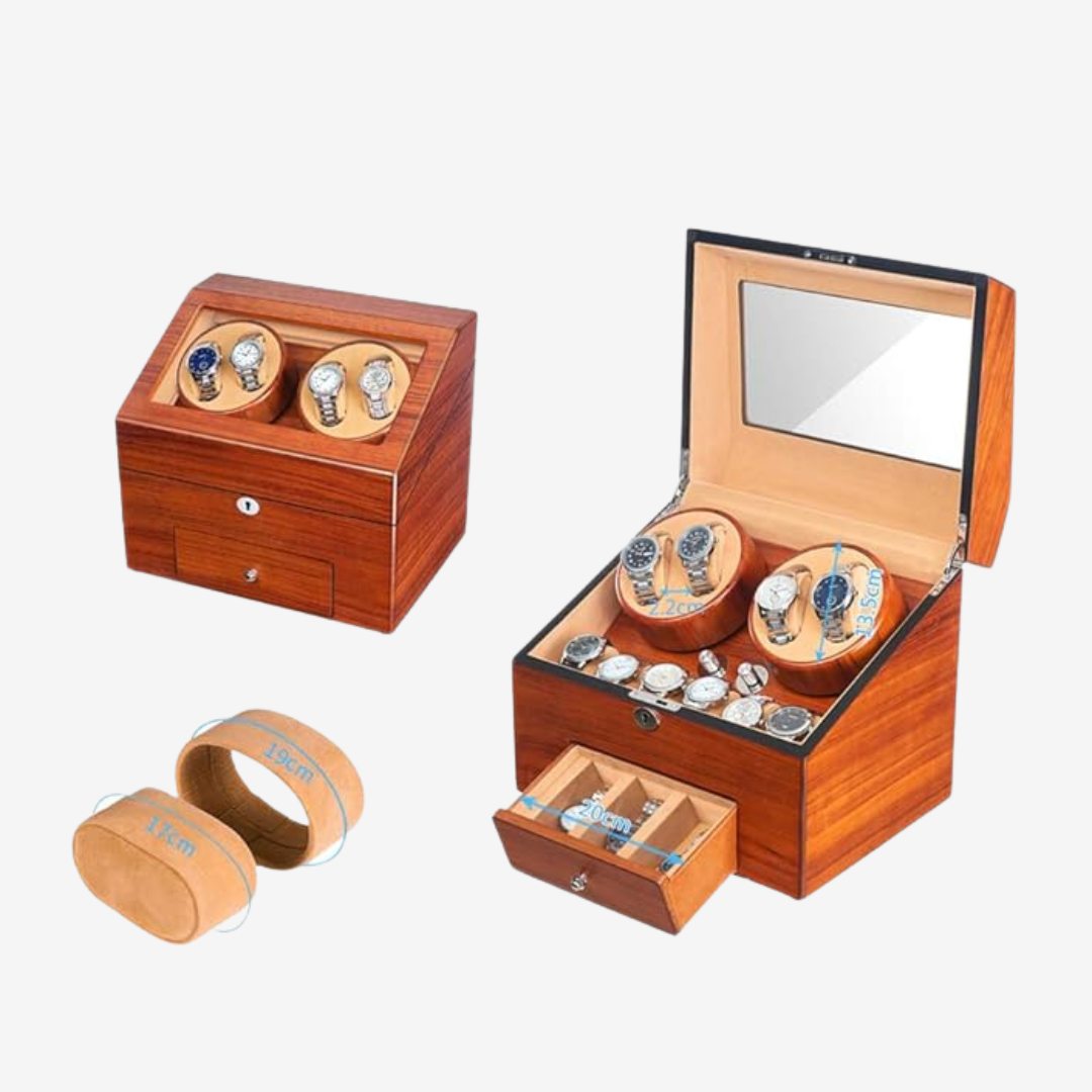 Watch Winder - Walden 4 Rotating + 9 Slots - Watch Winder