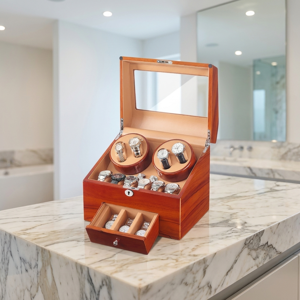 Watch Winder - Walden 4 Rotating + 9 Slots - Watch Winder