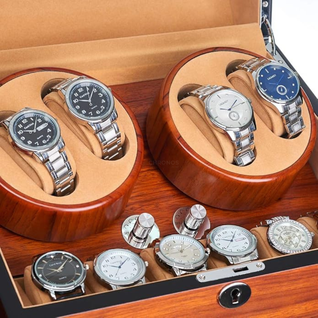 Watch Winder - Walden 4 Rotating + 9 Slots - Watch Winder