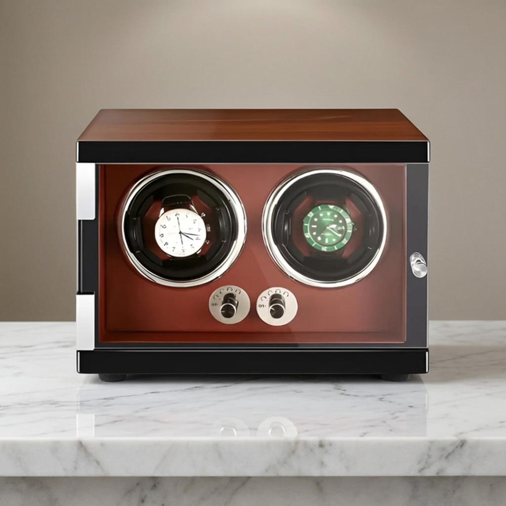 Watch Winder – Wood Grain 2 Slots - Watch Winder