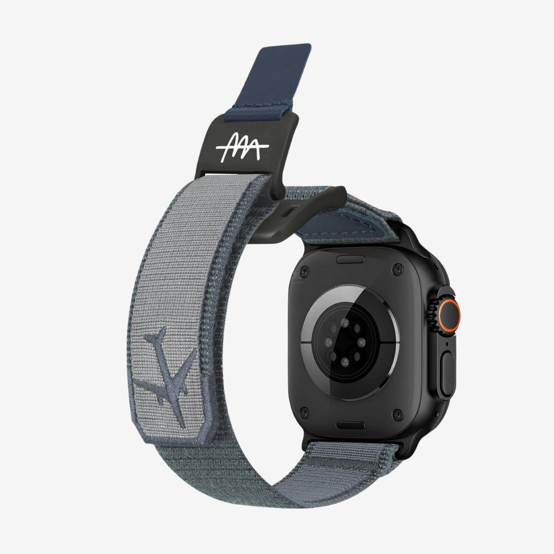 Wild Trail Mag Buckle Nylon Band For Apple Watch - Blue Band-Black Buckle / 49mm - Watch Band