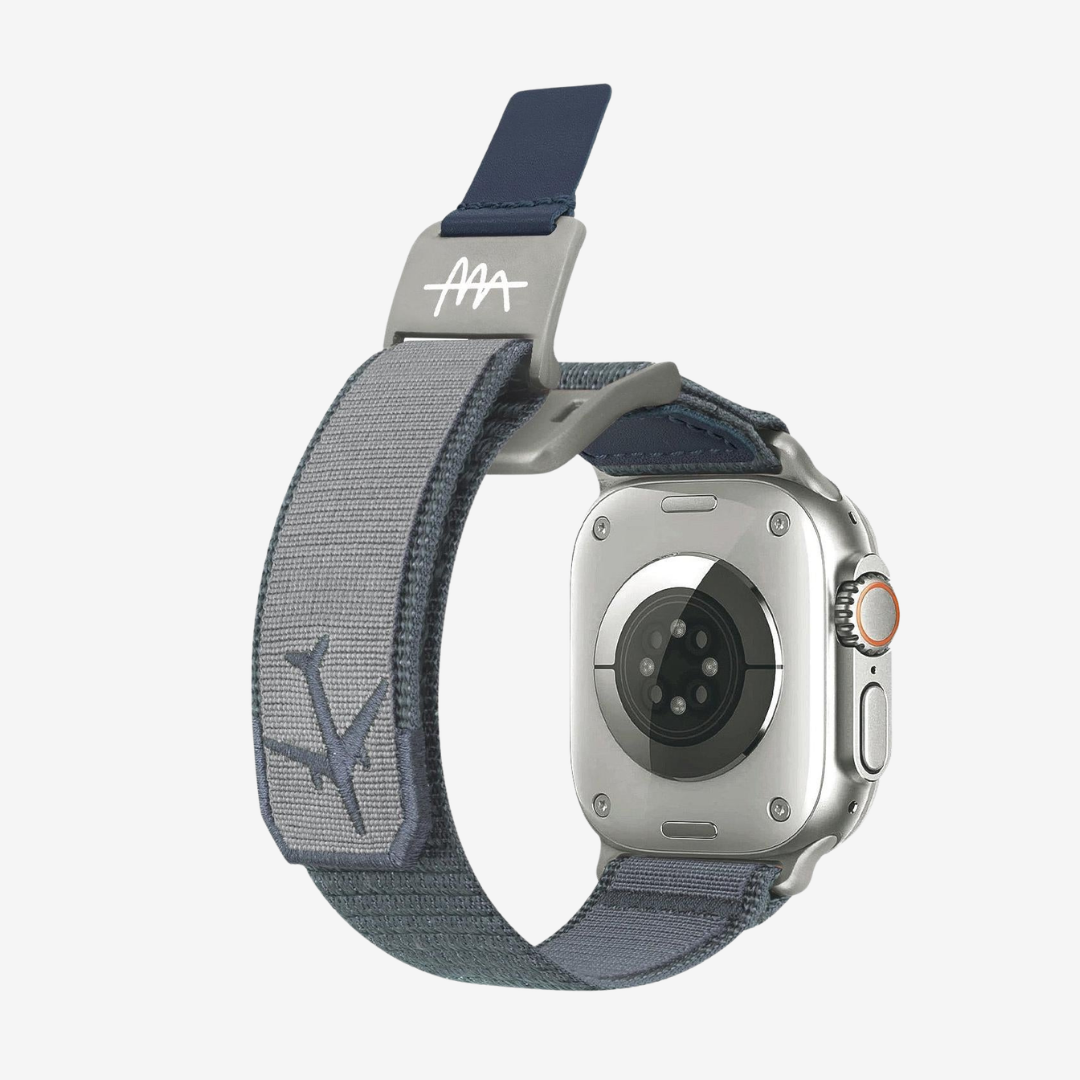 Wild Trail Mag Buckle Nylon Band For Apple Watch - Blue Band-Titanium Buckle / 49mm - Watch Band