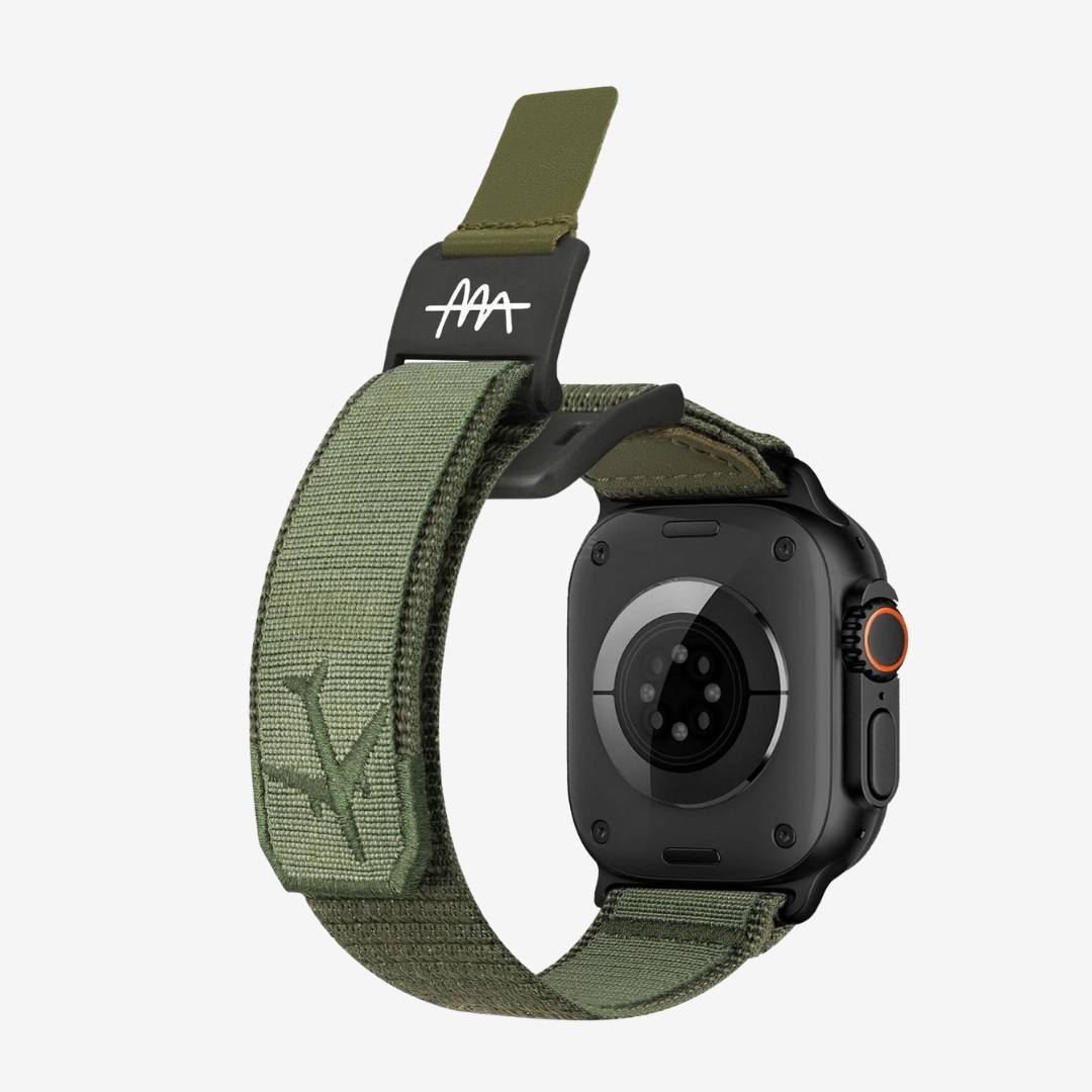 Wild Trail Mag Buckle Nylon Band For Apple Watch - Green Band-Black Buckle / 49mm - Watch Band