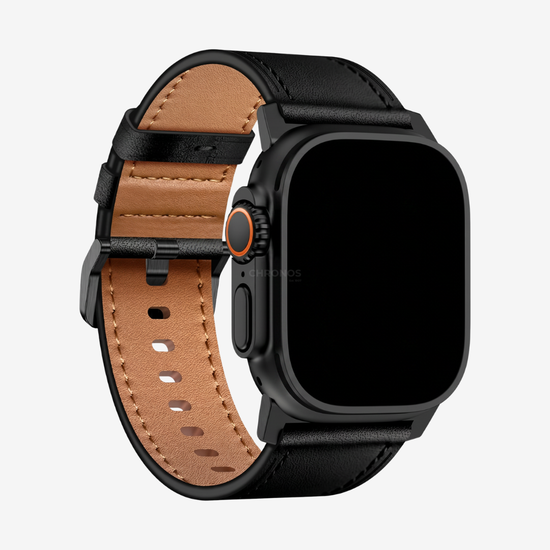 Wilderness Leather Band - Black / Black / 44mm/45mm/46mm/49mm - Watch Band